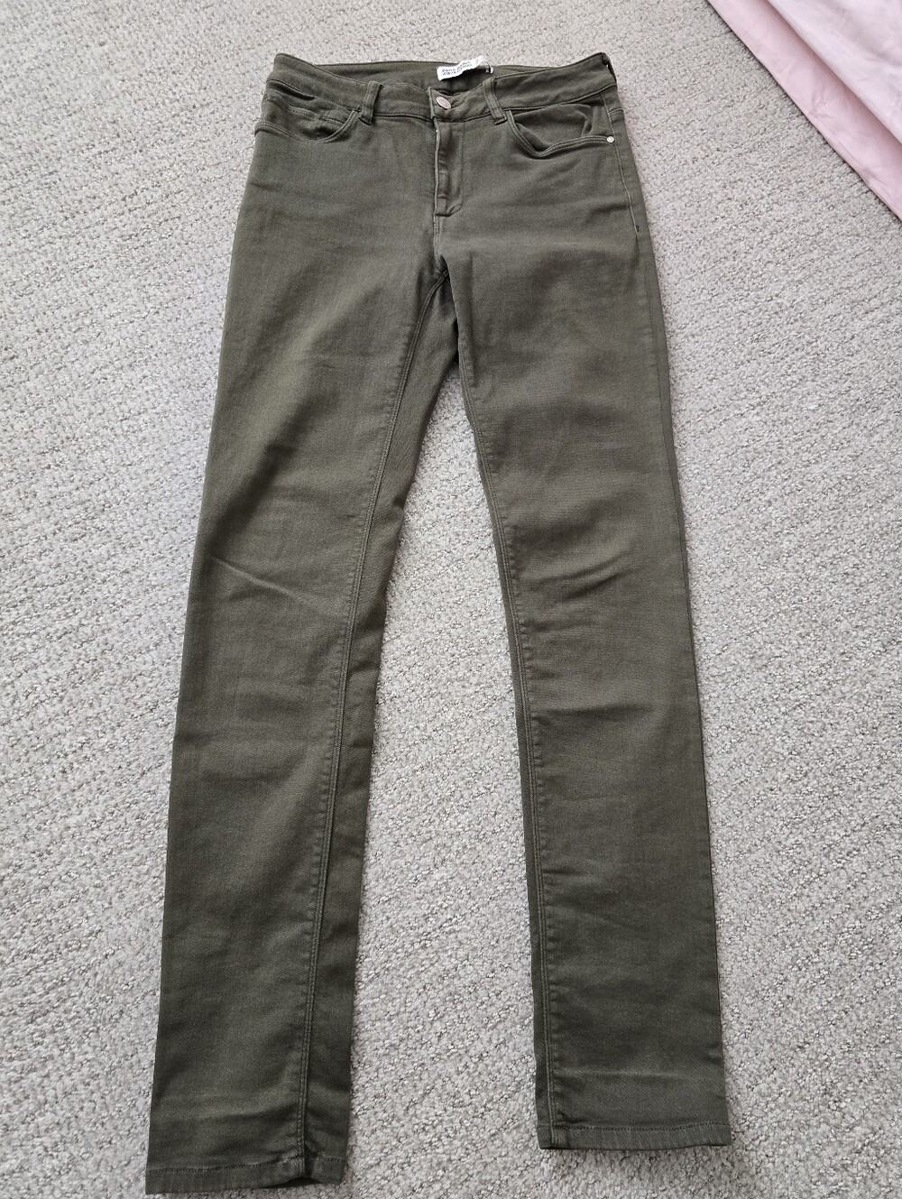 Zara Olive Green Skinny Jeans